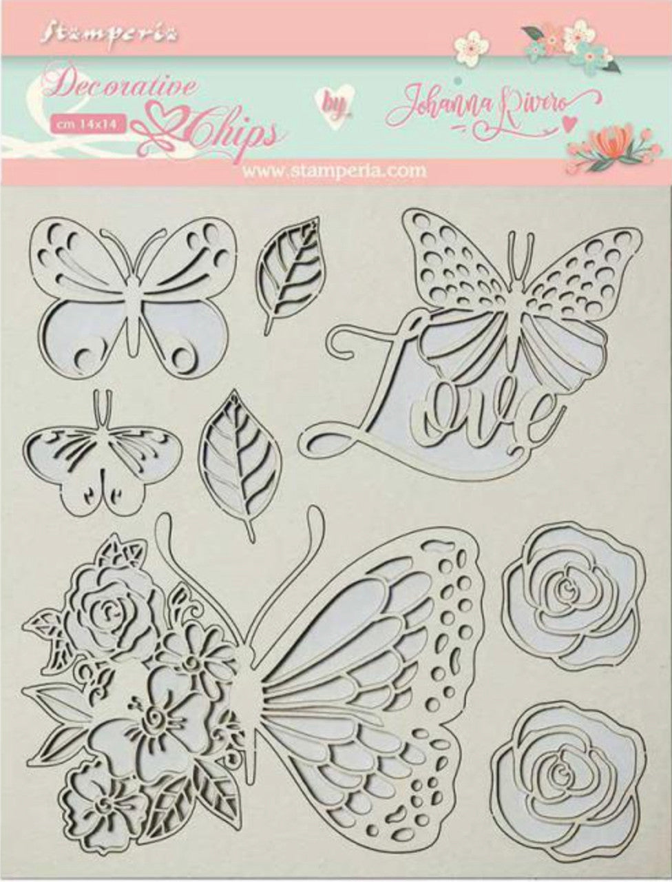 Stamperia Decoratieve Chips - Cirkel van Liefde Vlinder 
